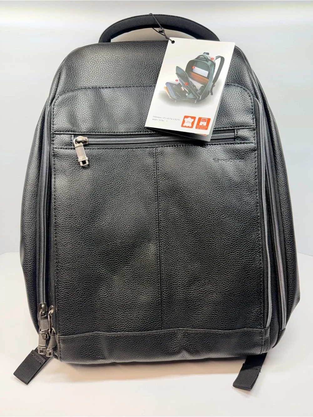 NEW Samsonite Classic Leather Business Backpack Black 15.6” Laptop Bag